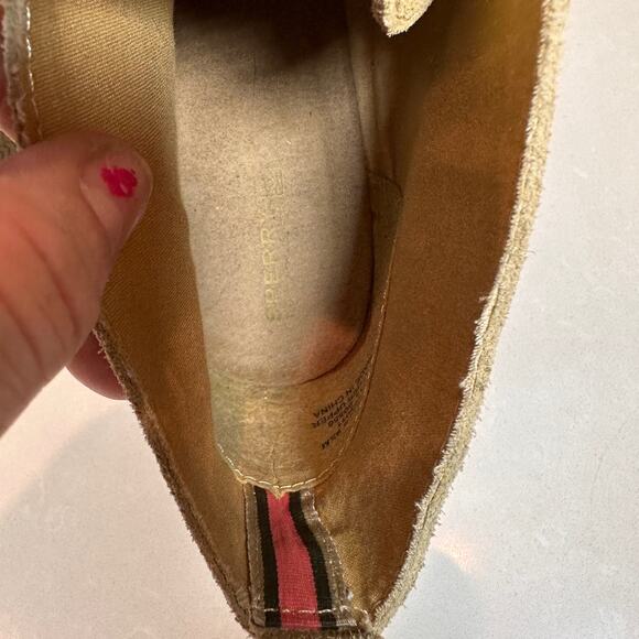 Sperry Top Sider Women's Sz: 9.5 Tan Harlow Lace Up Suede Leather Wedge Bootie - Picture 13 of 14